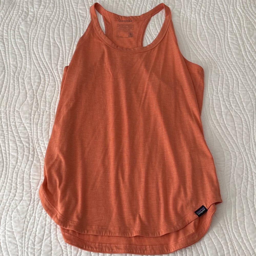 Patagonia Capilene Cool Trail Tank Shirt Women’s Medium Orange Tank